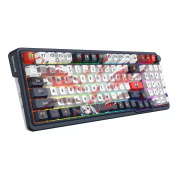 Mechaninė klaviatūra REDRAGON K686AK-RGB-PRO — RF belaidė + USB, tamsiai mėlyna balta, 1,5 m laidas