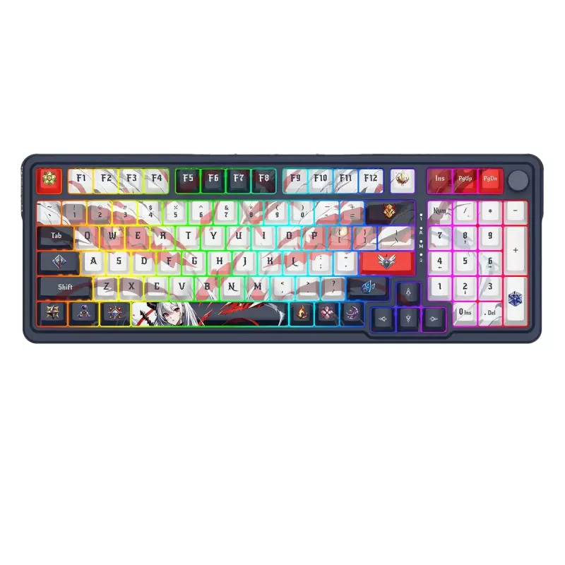 Mechaninė klaviatūra REDRAGON K686AK-RGB-PRO — RF belaidė + USB, tamsiai mėlyna balta, 1,5 m laidas