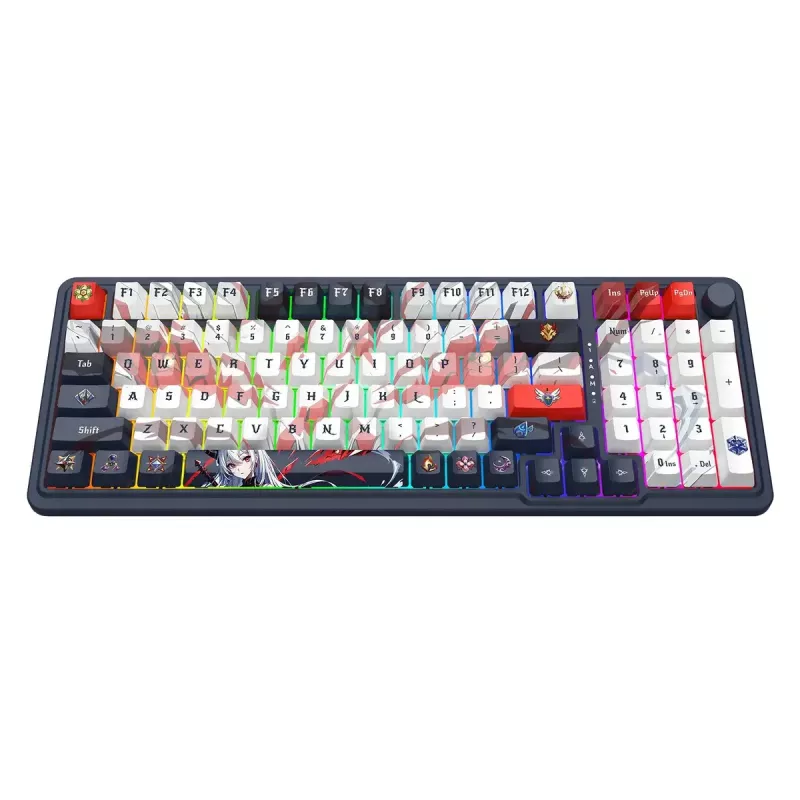 Mechaninė klaviatūra REDRAGON K686AK-RGB-PRO — RF belaidė + USB, tamsiai mėlyna balta, 1,5 m laidas