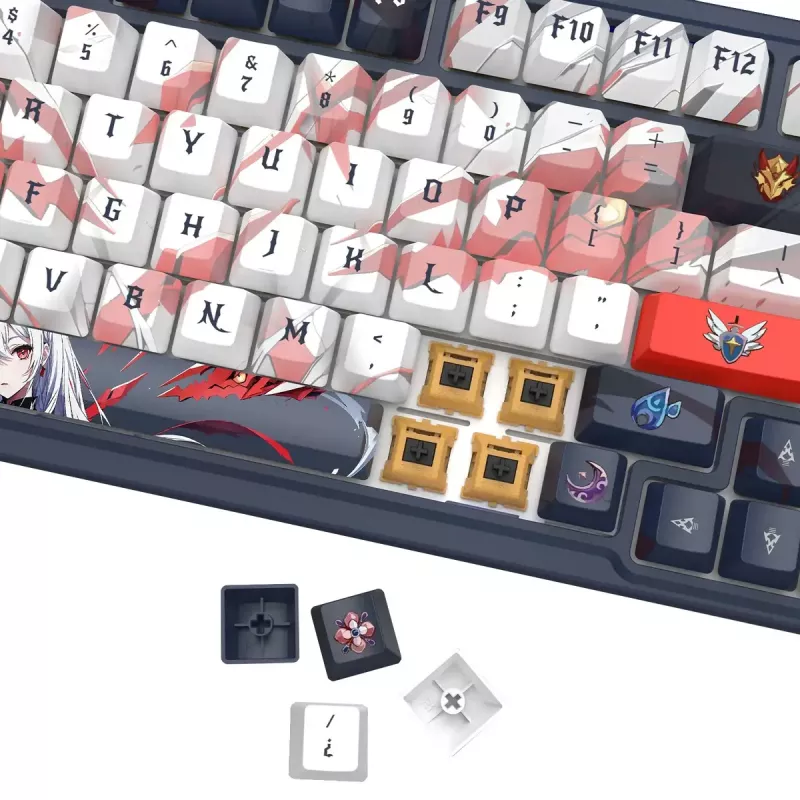Mechaninė klaviatūra REDRAGON K686AK-RGB-PRO — RF belaidė + USB, tamsiai mėlyna balta, 1,5 m laidas