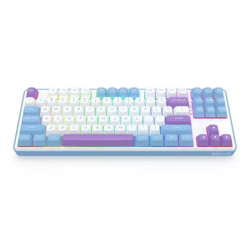 Mechaninė klaviatūra REDRAGON K707WBP-RGB-PRO laidinė USB mėlyna balta
