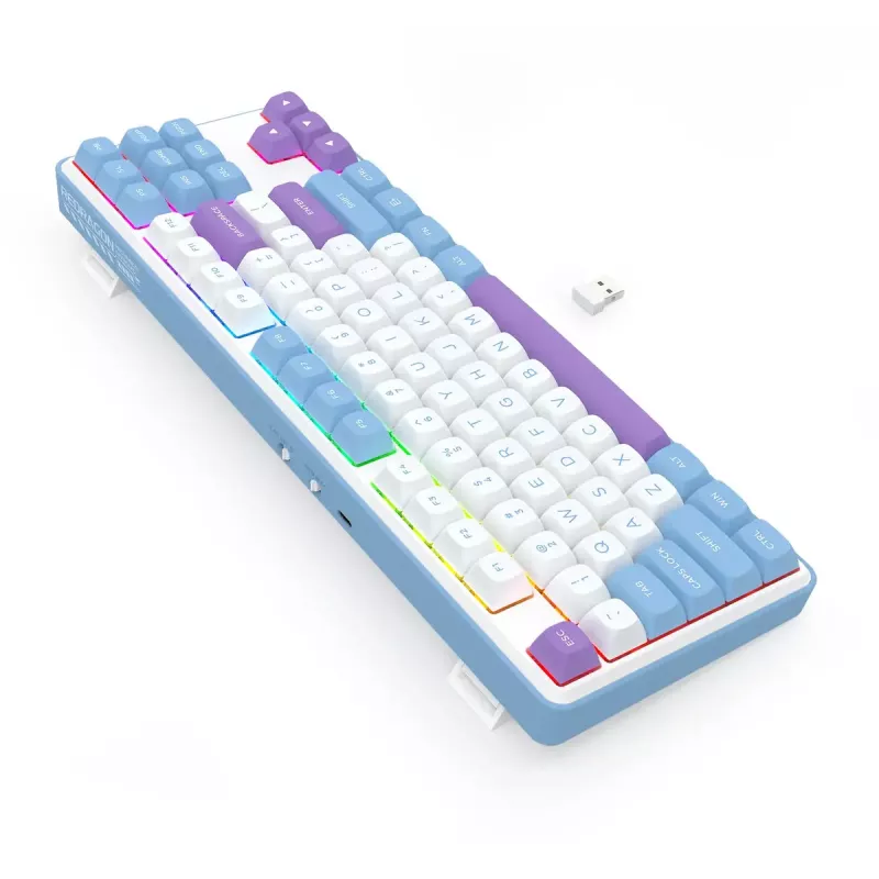 Mechaninė klaviatūra REDRAGON K707WBP-RGB-PRO laidinė USB mėlyna balta