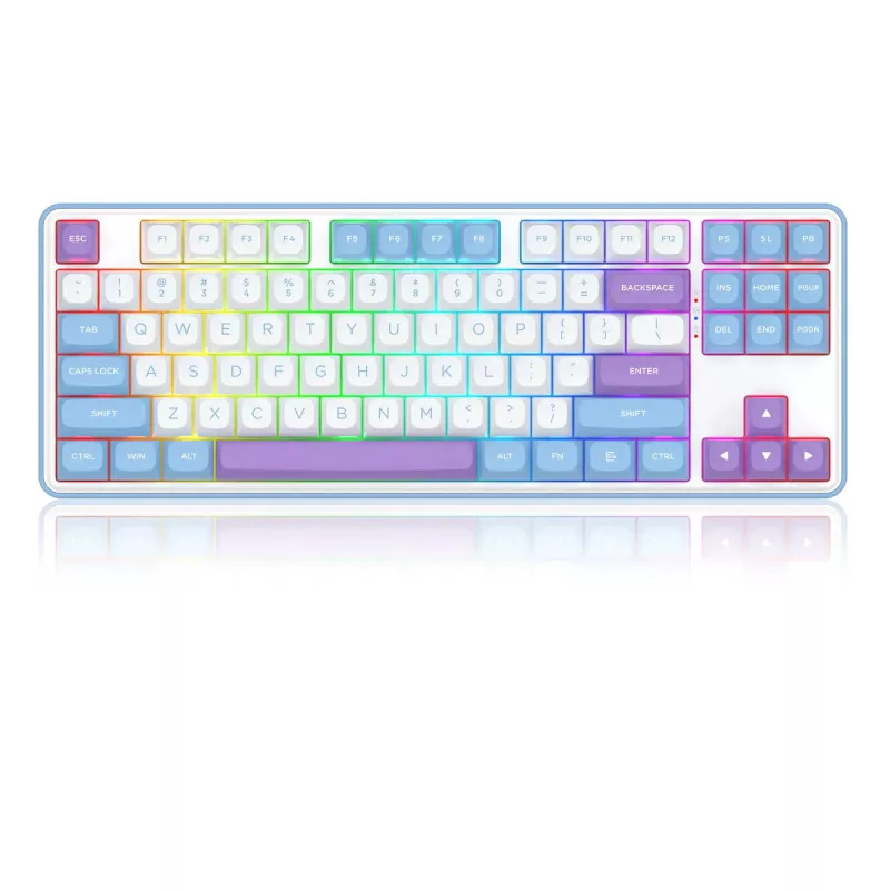 Mechaninė klaviatūra REDRAGON K707WBP-RGB-PRO laidinė USB mėlyna balta