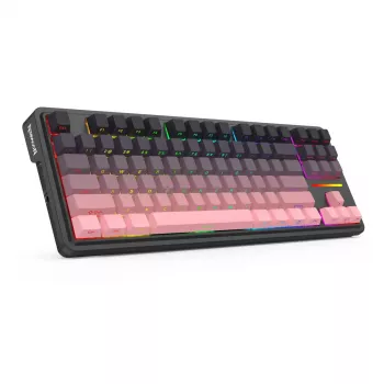 Mechaninė klaviatūra REDRAGON Antonium Pro K728SP-RGB-PRO — USB, RF belaidė, Bluetooth, juoda/rožinė