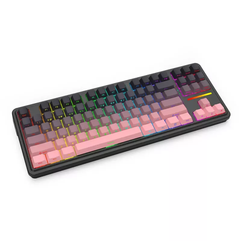 Mechaninė klaviatūra REDRAGON Antonium Pro K728SP-RGB-PRO — USB, RF belaidė, Bluetooth, juoda/rožinė