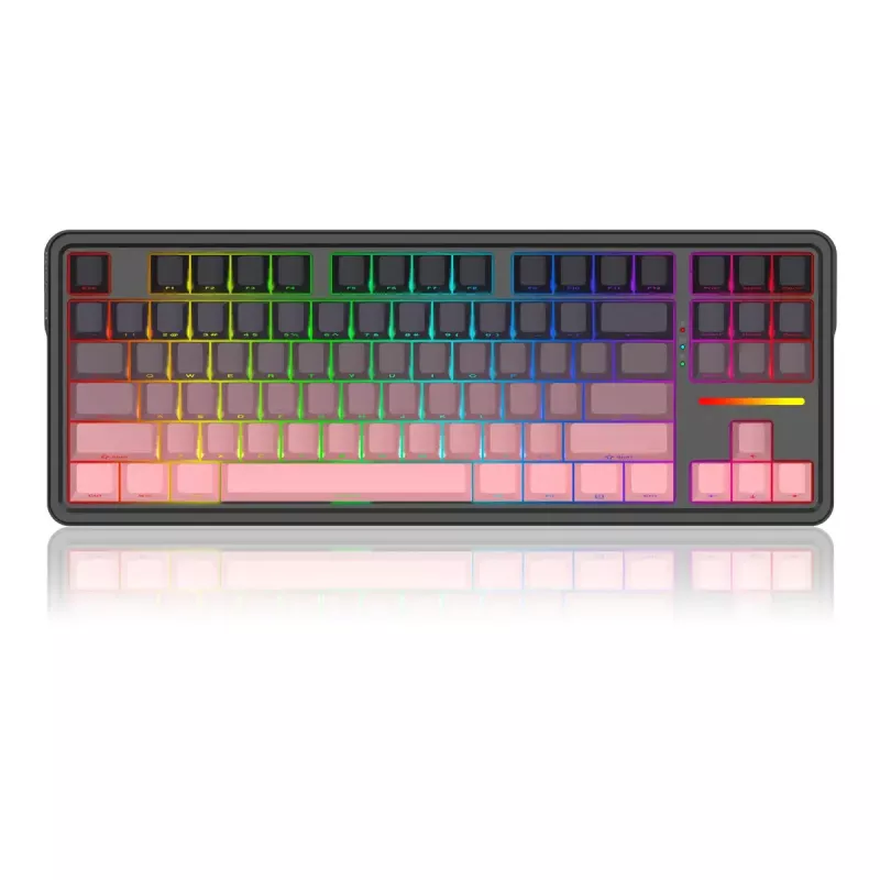 Mechaninė klaviatūra REDRAGON Antonium Pro K728SP-RGB-PRO — USB, RF belaidė, Bluetooth, juoda/rožinė