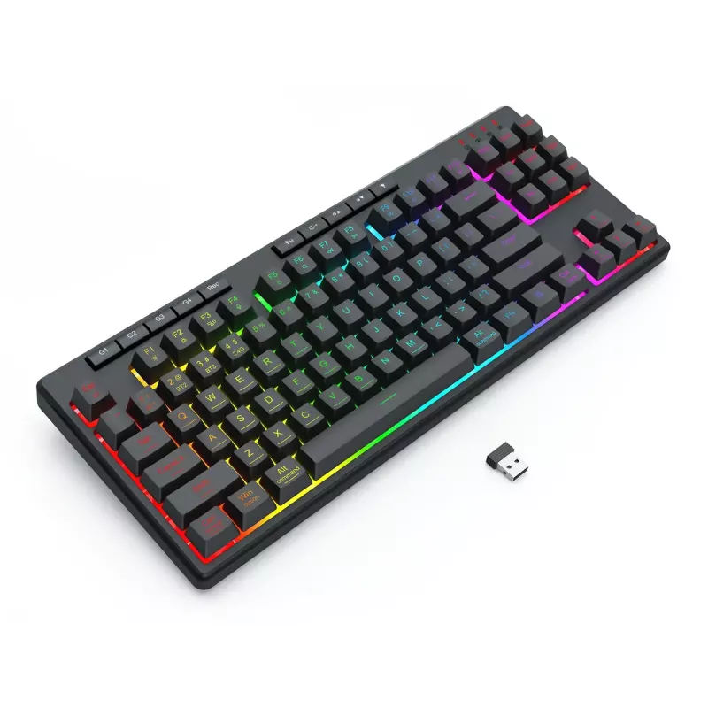 REDRAGON K516RGB-PRO SHIVA PRO 87 klaviatūra USB RF belaidė Bluetooth juoda