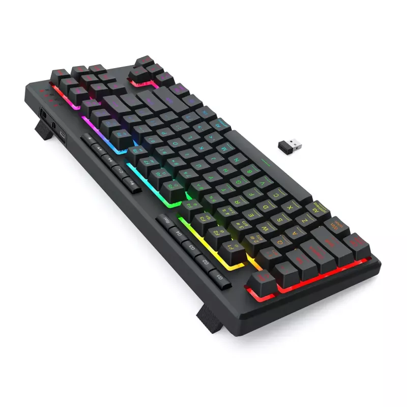 REDRAGON K516RGB-PRO SHIVA PRO 87 klaviatūra USB RF belaidė Bluetooth juoda