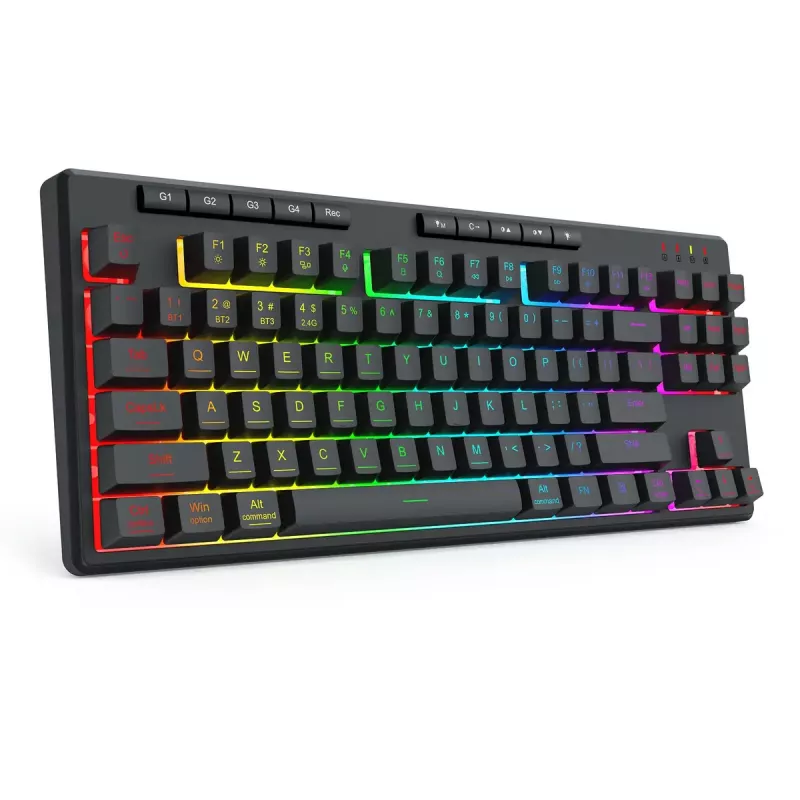 REDRAGON K516RGB-PRO SHIVA PRO 87 klaviatūra USB RF belaidė Bluetooth juoda