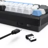 Klaviatūra REDRAGON K732WLB-RGB-PRO URANUS PRO — 65 % mechaninė, USB + RF belaidė + Bluetooth, QWERTY, angliški išdėstymai, 1,5 m laidas, juoda / balta