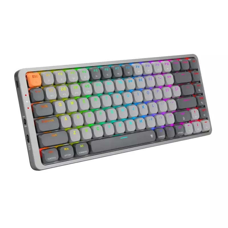 Mechaninė klaviatūra REDRAGON K652GG-RGB-PRO laidinė belaidė Bluetooth pilka