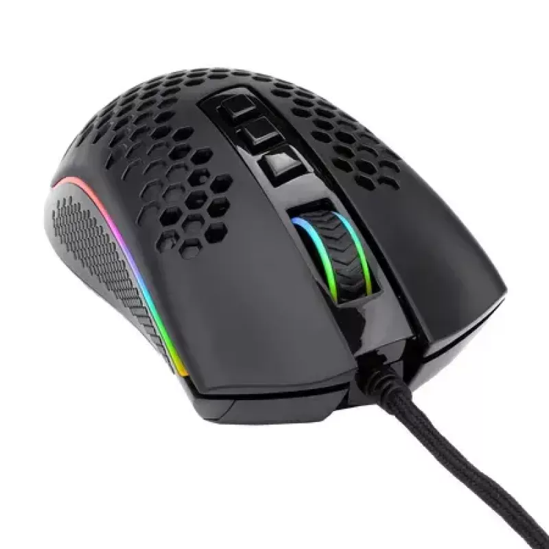 Laidinė žaidimų pelė REDRAGON M808-RGB Storm — USB Type-C, juoda, 85 g