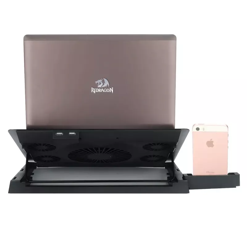 Nešiojamojo kompiuterio aušinimo padėklas REDRAGON GCP500 Ivy ergonomiško dizaino 5 ventiliatoriai
