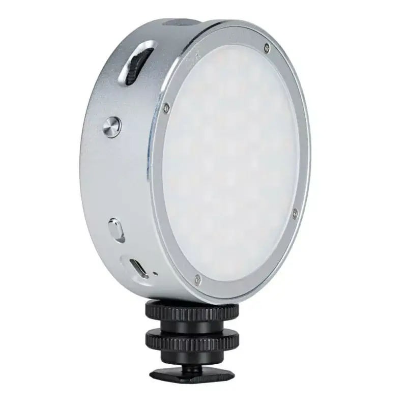 Godox R1 apvalus 5 W RGB šviestuvas juodas sidabrinis maitinamas baterijomis