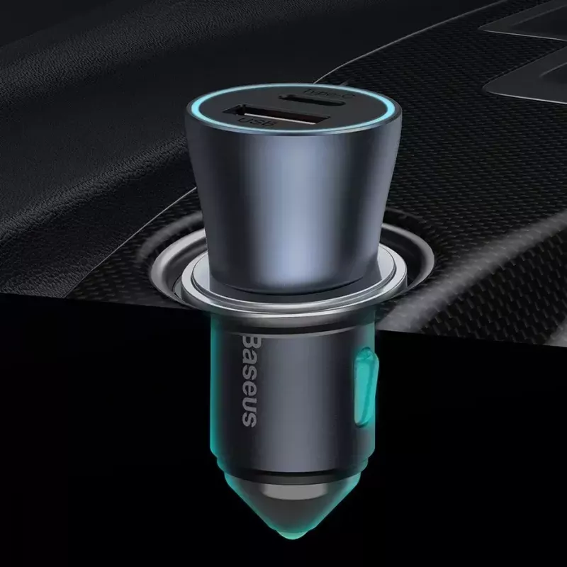 Automobilinis kroviklis Baseus TZCCJD-0G 40W tamsiai pilkas — USB transporto priemonės maitinimo adapteris, 40W išvestis