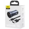Automobilinis kroviklis Baseus TZCCJD-0G 40W tamsiai pilkas — USB transporto priemonės maitinimo adapteris, 40W išvestis