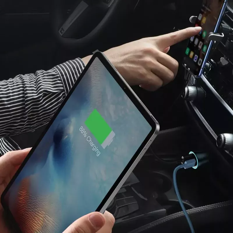 Automobilinis kroviklis Baseus TZCCJD-0G 40W tamsiai pilkas — USB transporto priemonės maitinimo adapteris, 40W išvestis