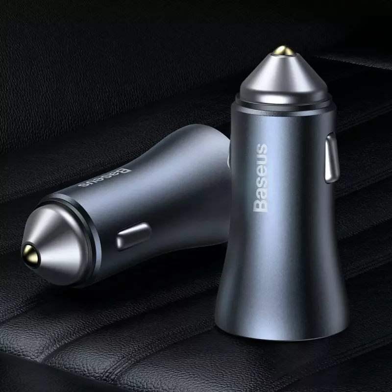 Automobilinis kroviklis Baseus TZCCJD-0G 40W tamsiai pilkas — USB transporto priemonės maitinimo adapteris, 40W išvestis