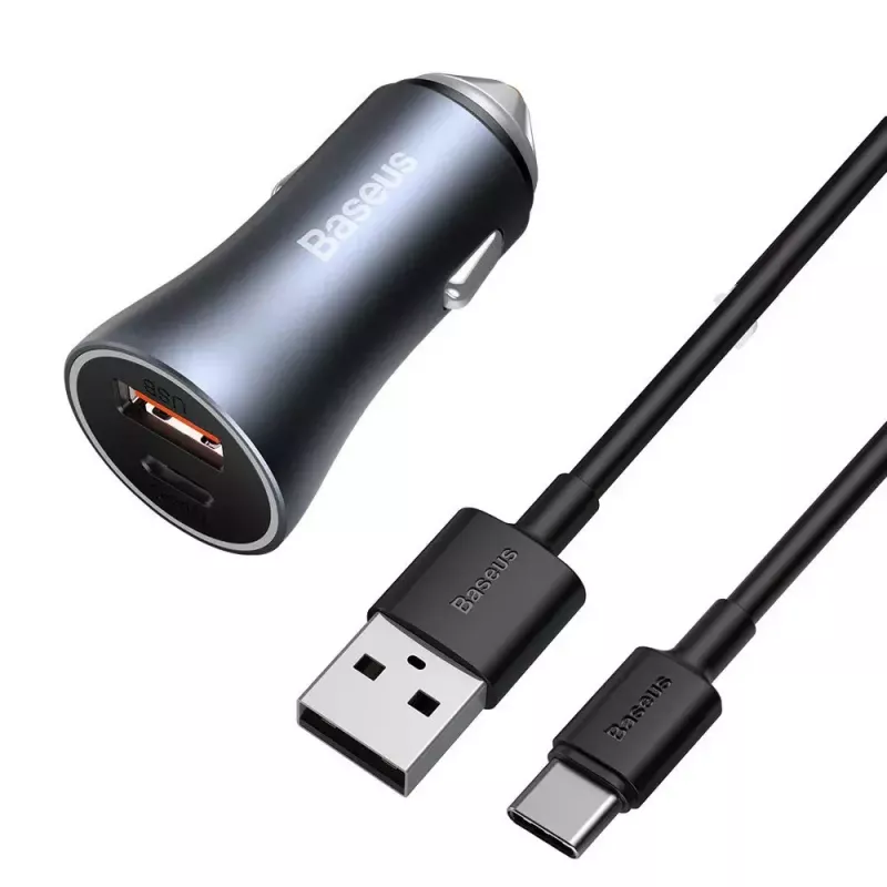 Automobilinis kroviklis Baseus TZCCJD-0G 40W tamsiai pilkas — USB transporto priemonės maitinimo adapteris, 40W išvestis