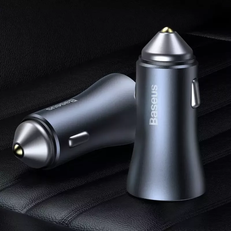 Automobilinis kroviklis Baseus TZCCJD-0G 40W tamsiai pilkas — USB transporto priemonės maitinimo adapteris, 40W išvestis