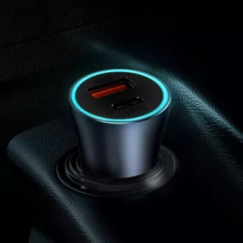Automobilinis kroviklis Baseus TZCCJD-0G 40W tamsiai pilkas — USB transporto priemonės maitinimo adapteris, 40W išvestis