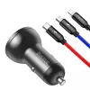 Automobilinis USB įkroviklis Baseus AB2XUSBAKBK — 2× USB 2.0, 4.8 A, maitinimas iš cigarečių degiklio lizdo, juoda/pilka