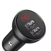 Automobilinis USB įkroviklis Baseus AB2XUSBAKBK — 2× USB 2.0, 4.8 A, maitinimas iš cigarečių degiklio lizdo, juoda/pilka