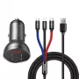 Automobilinis USB įkroviklis Baseus AB2XUSBAKBK — 2× USB 2.0, 4.8 A, maitinimas iš cigarečių degiklio lizdo, juoda/pilka
