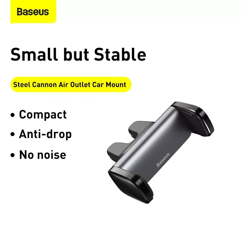 Aktyvus laikiklis Baseus Steel Cannon Mobilusis telefonas Juoda Sidabrinė