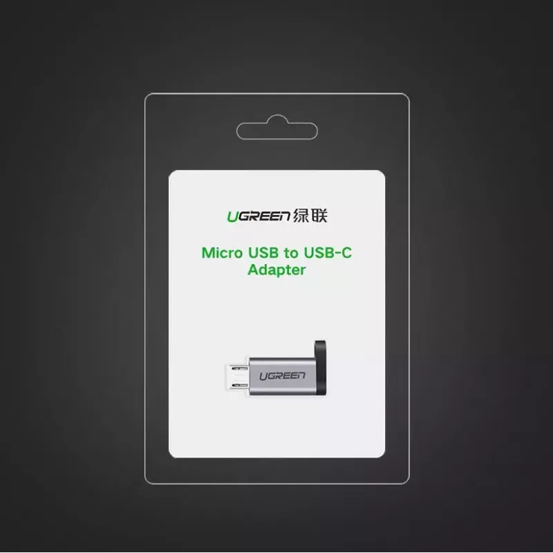 USB adapteris UGREEN USB-C į microUSB, pilkas, lengvas 0,4 kg