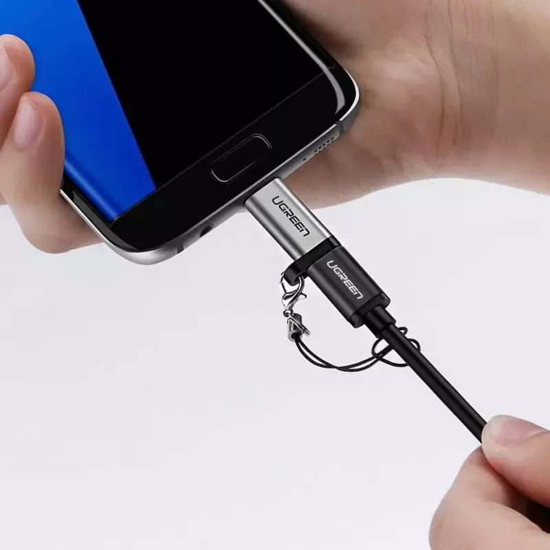 USB adapteris UGREEN USB-C į microUSB, pilkas, lengvas 0,4 kg