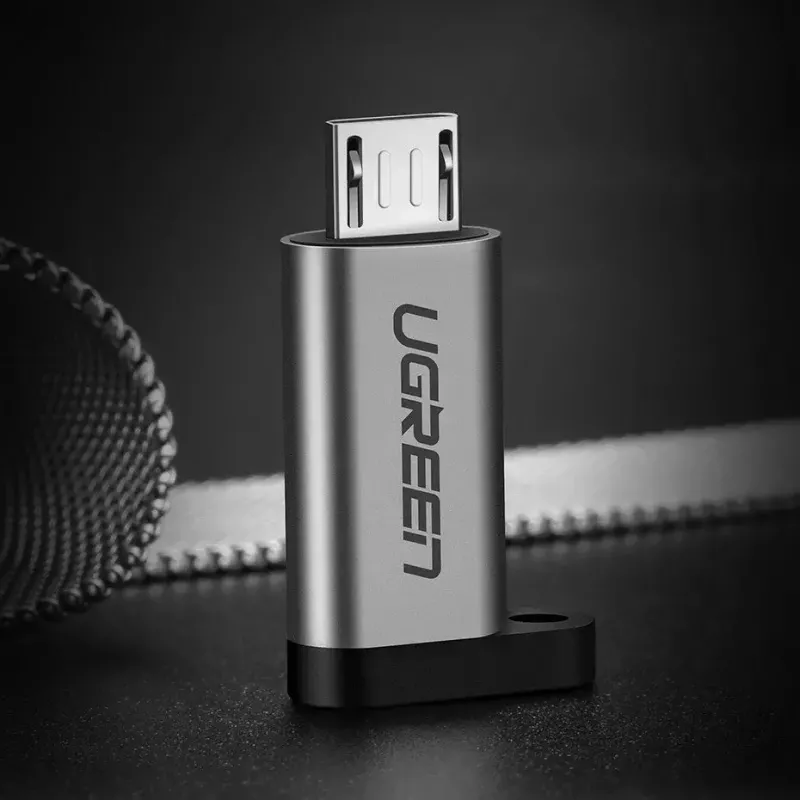 USB adapteris UGREEN USB-C į microUSB, pilkas, lengvas 0,4 kg