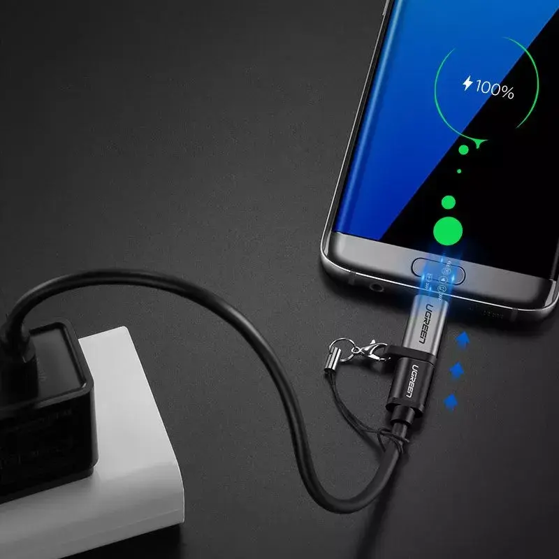 USB adapteris UGREEN USB-C į microUSB, pilkas, lengvas 0,4 kg