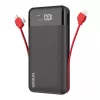 Išorinė baterija Dudao K1Pro 20000mAh 15W su 4 integruotais kabeliais, juoda