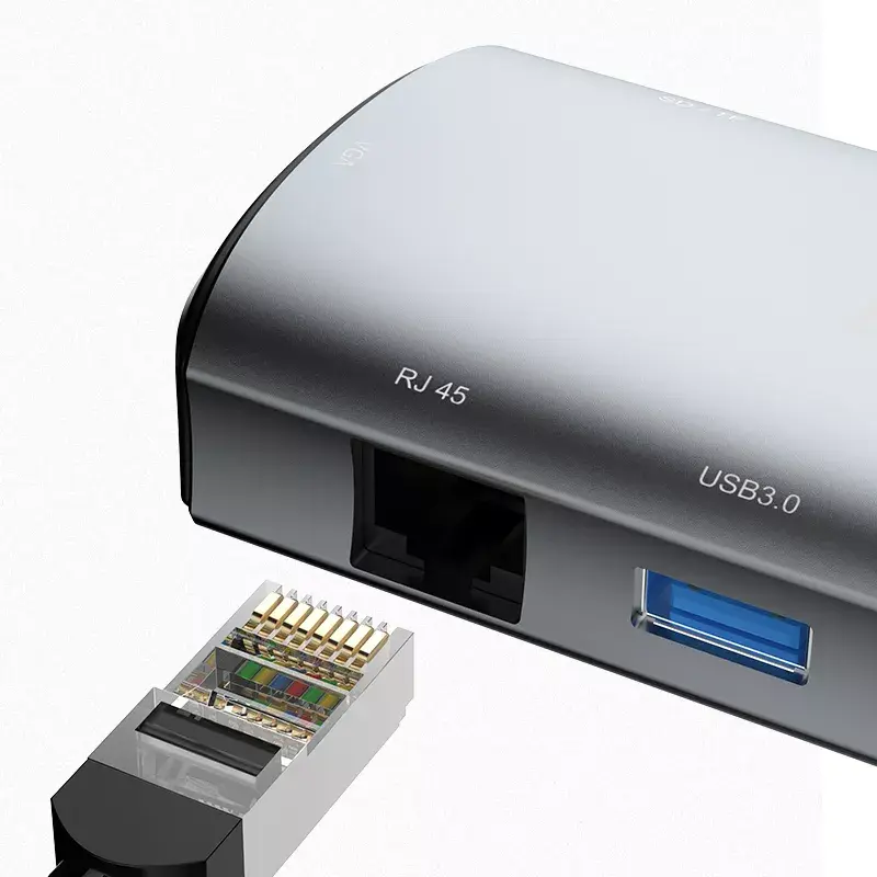 Nešiojamojo kompiuterio dokas DUDAO A15PRO laidinis USB 3.2 Gen 1 Type-A Type-C pilka