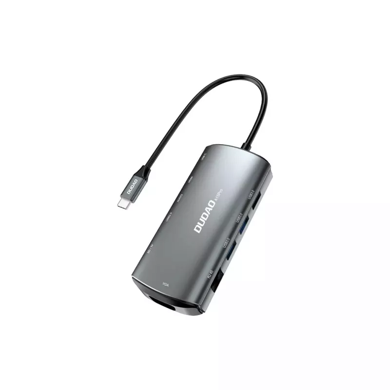 Nešiojamojo kompiuterio dokas DUDAO A15PRO laidinis USB 3.2 Gen 1 Type-A Type-C pilka