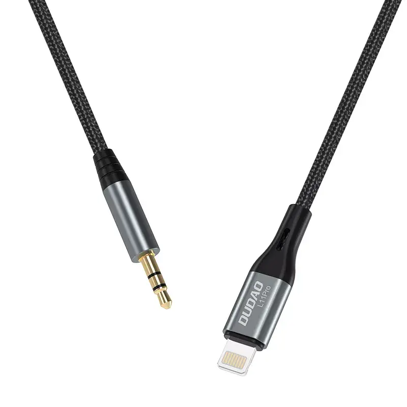 DUDAO garso kabelis Lightning - 3,5 mm mini lizdas 1 m pilkas L11PRO