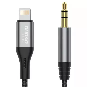 DUDAO garso kabelis Lightning - 3,5 mm mini lizdas 1 m pilkas L11PRO