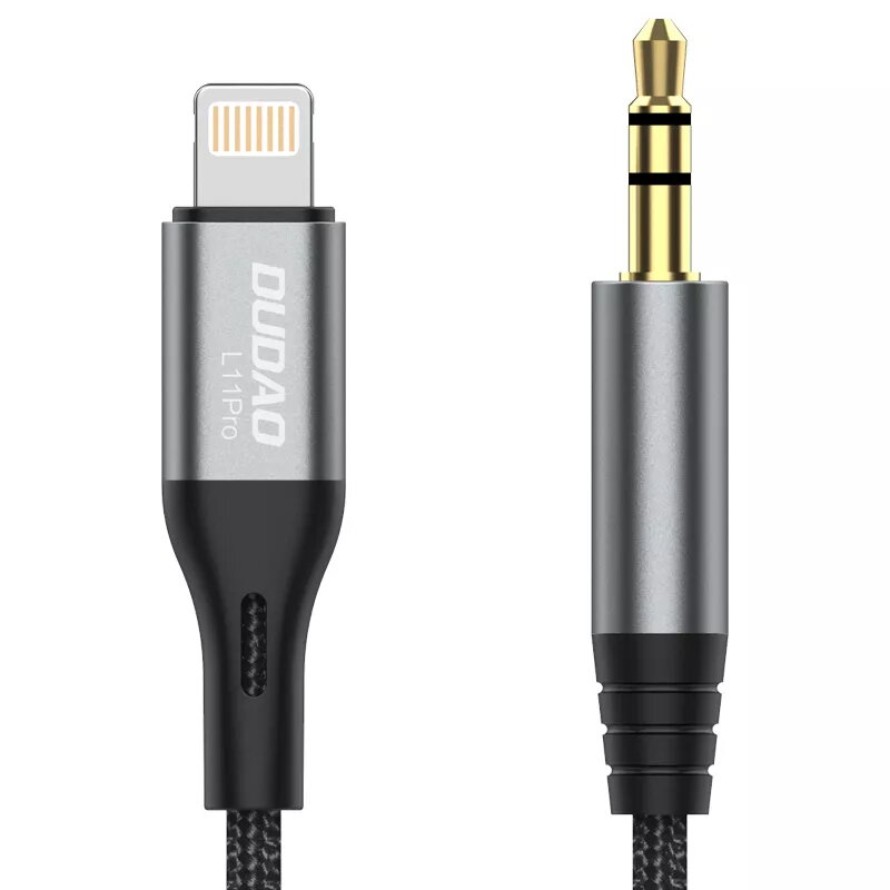 DUDAO garso kabelis Lightning - 3,5 mm mini lizdas 1 m pilkas L11PRO