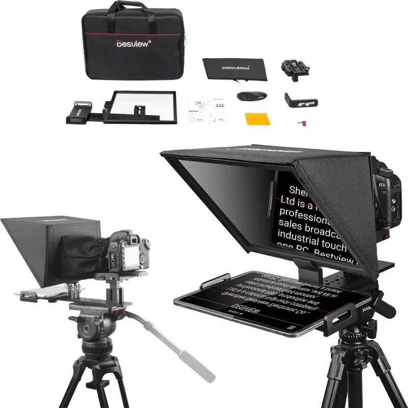 Teleprompteris Desview T12 12 colių reguliuojamo aukščio lengvas teleprompteris