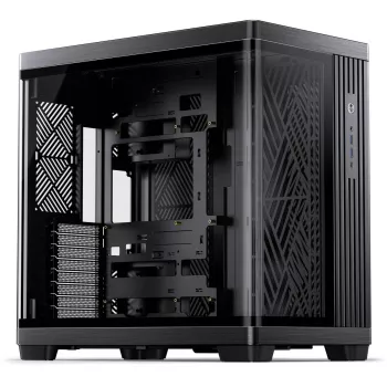 PC korpusas Jonsbo TK-4 Midi-Tower ATX su grūdinto stiklo šoniniu skydeliu, juodas