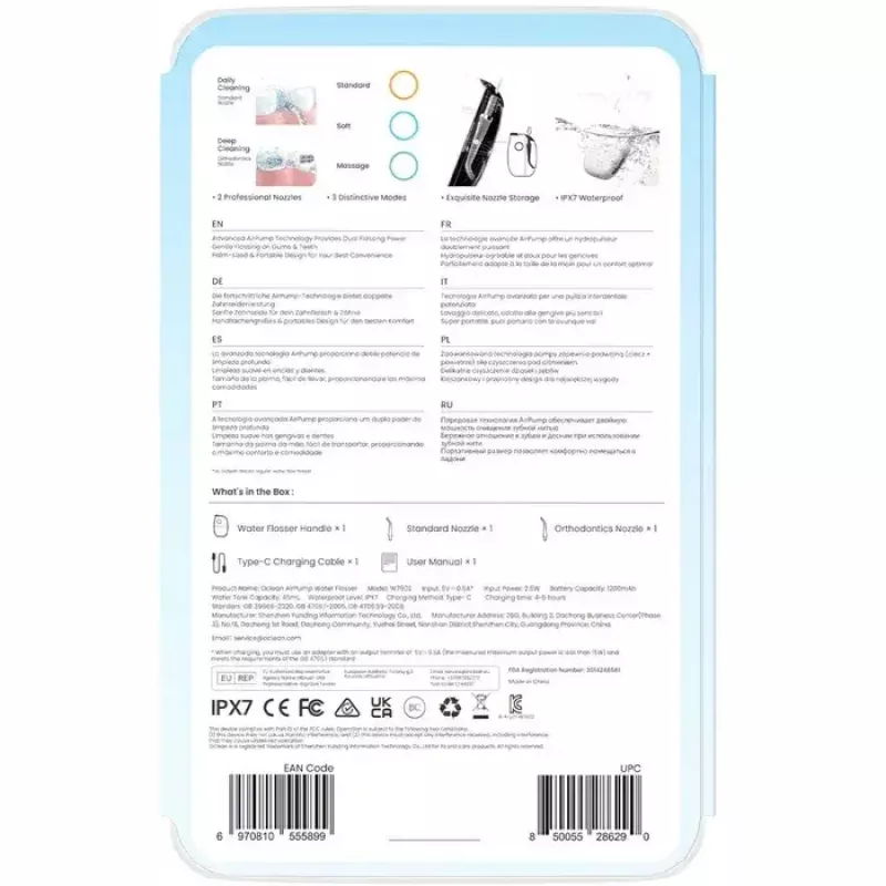 Oclean A10 burnos irigatorius, pilkas