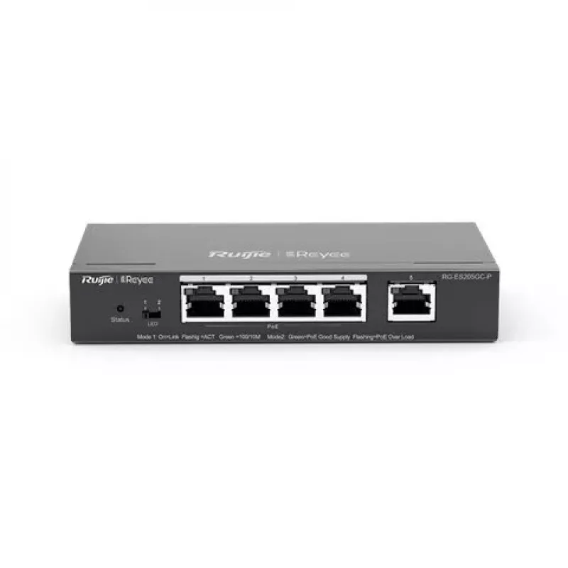 Valdomas komutatorius Ruijie Networks RG-ES205GC-P L2 Gigabit Ethernet PoE 5 prievadai