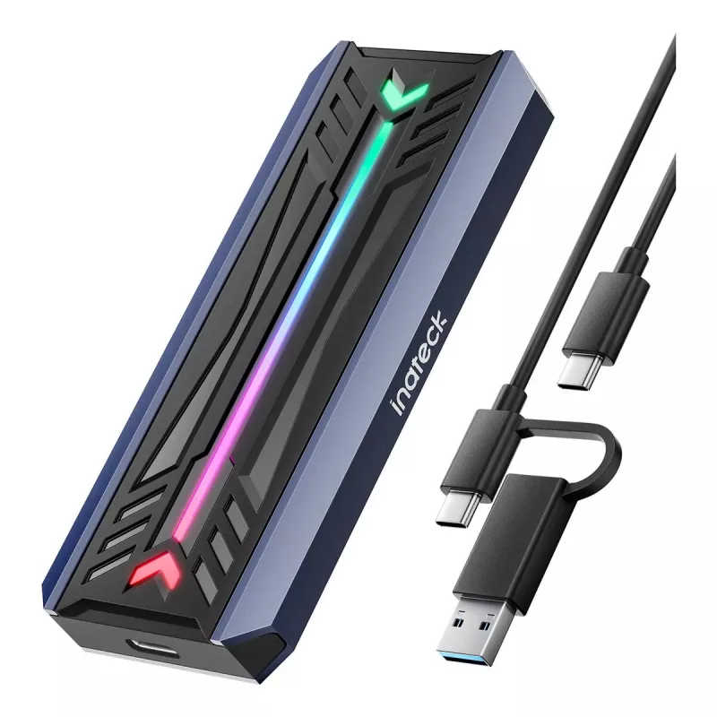 SSD dėklas Inateck FE2024 1x M.2 (NVMe/SATA), USB-C 3.2 Gen2, 10 Gbit/s, juoda/pilka