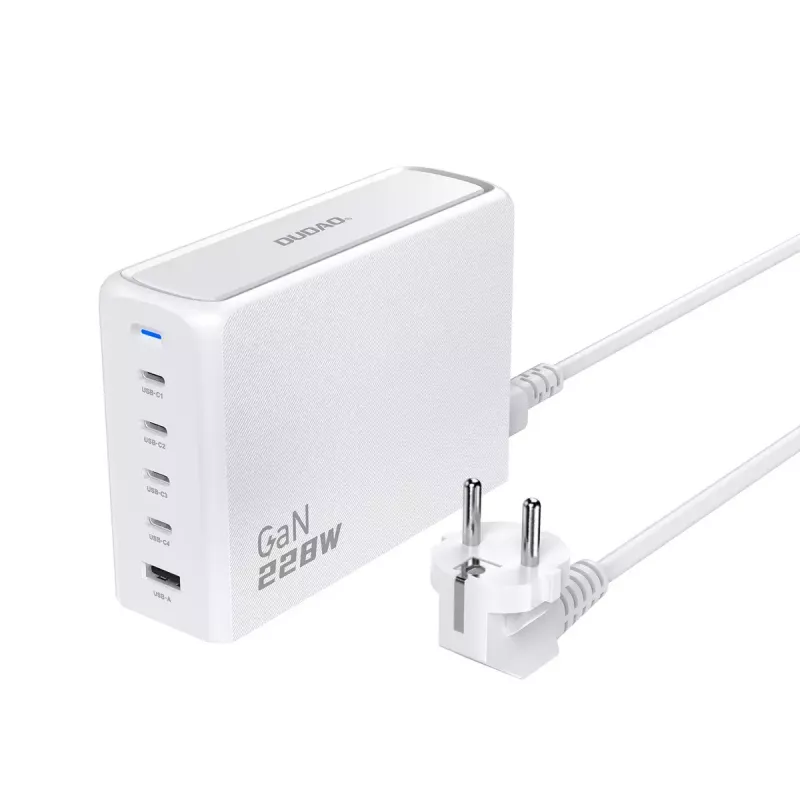 Pakrovėjas DUDAO A228EU 228W GaN 4xUSB-C 1xUSB-A