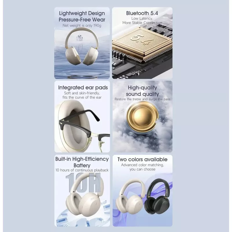 Ausinės ant ausų belaidės Dudao X22 Max Bluetooth 5.4 ANC juodos