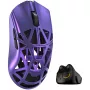WLpelė Beast X Pro žaidimų pelė su tvirtais šonais ir Omron optiniais jungikliais — violetinė