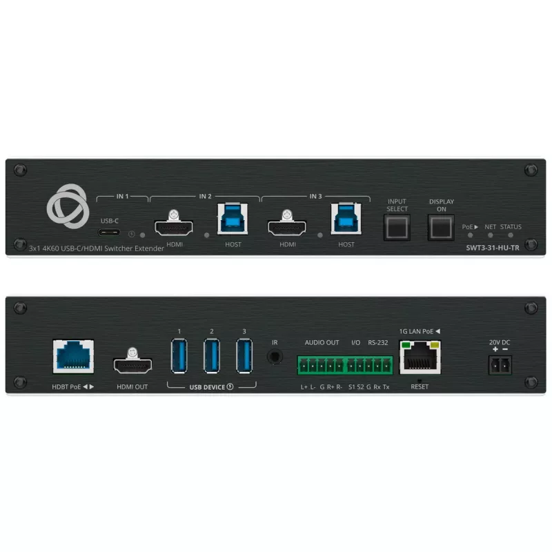 Video jungiklis Kramer Electronics SWT3-31-HU-TR HDMI MiniDP VGA USB-C
