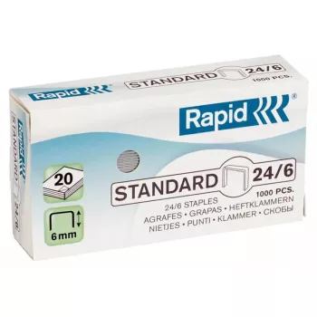 Sąvaržėlių pakuotė Rapid 24/6 1000 sąvaržėlių 6 mm kojelės ilgis