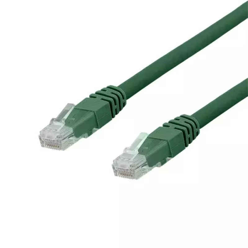 Tinklo kabelis DELTACO TP-603GAU Cat6a U/UTP žalias 0,3 m RJ-45 į RJ-45